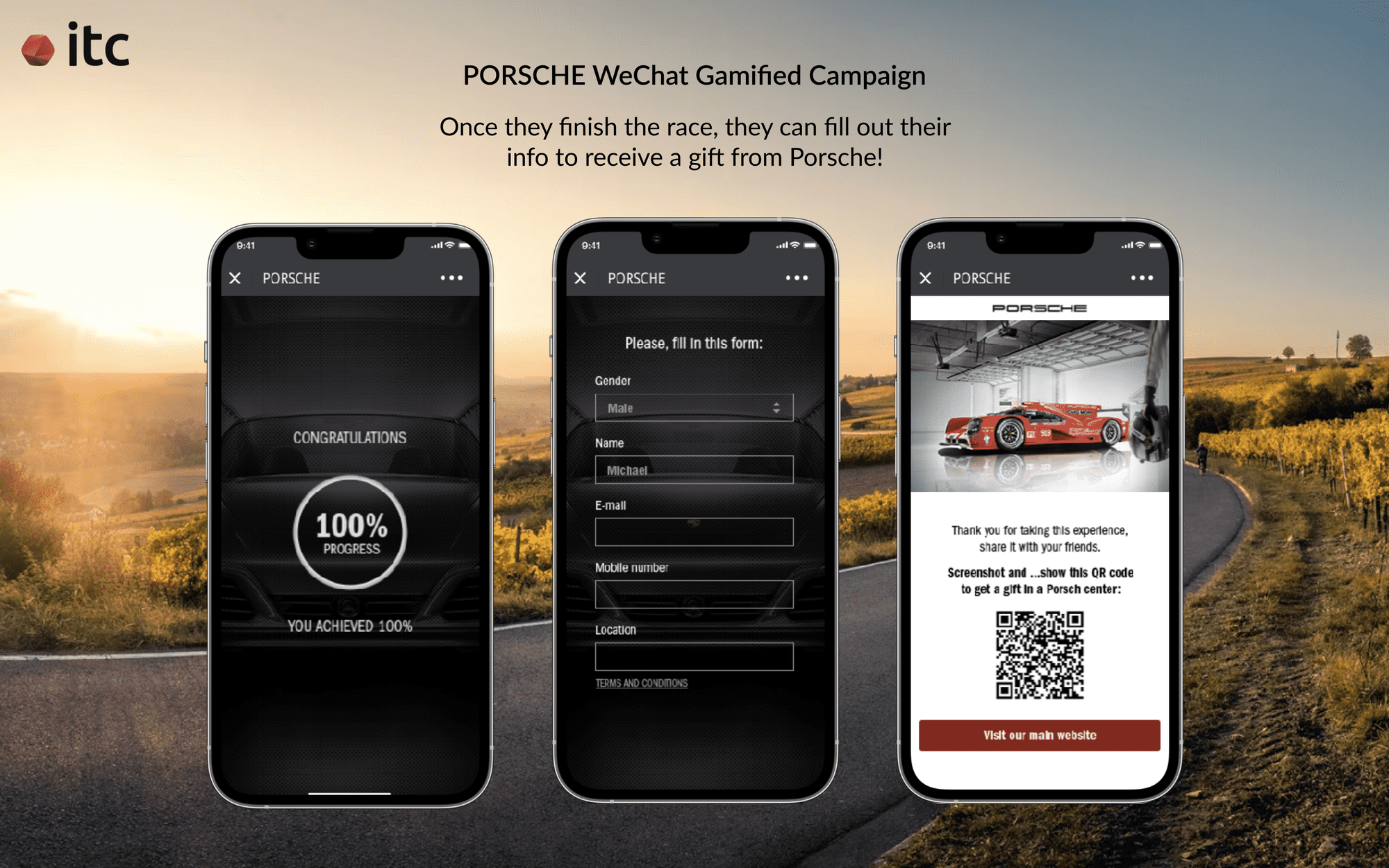 When the player finishes the race, they can receive exclusive gifts from Porsche