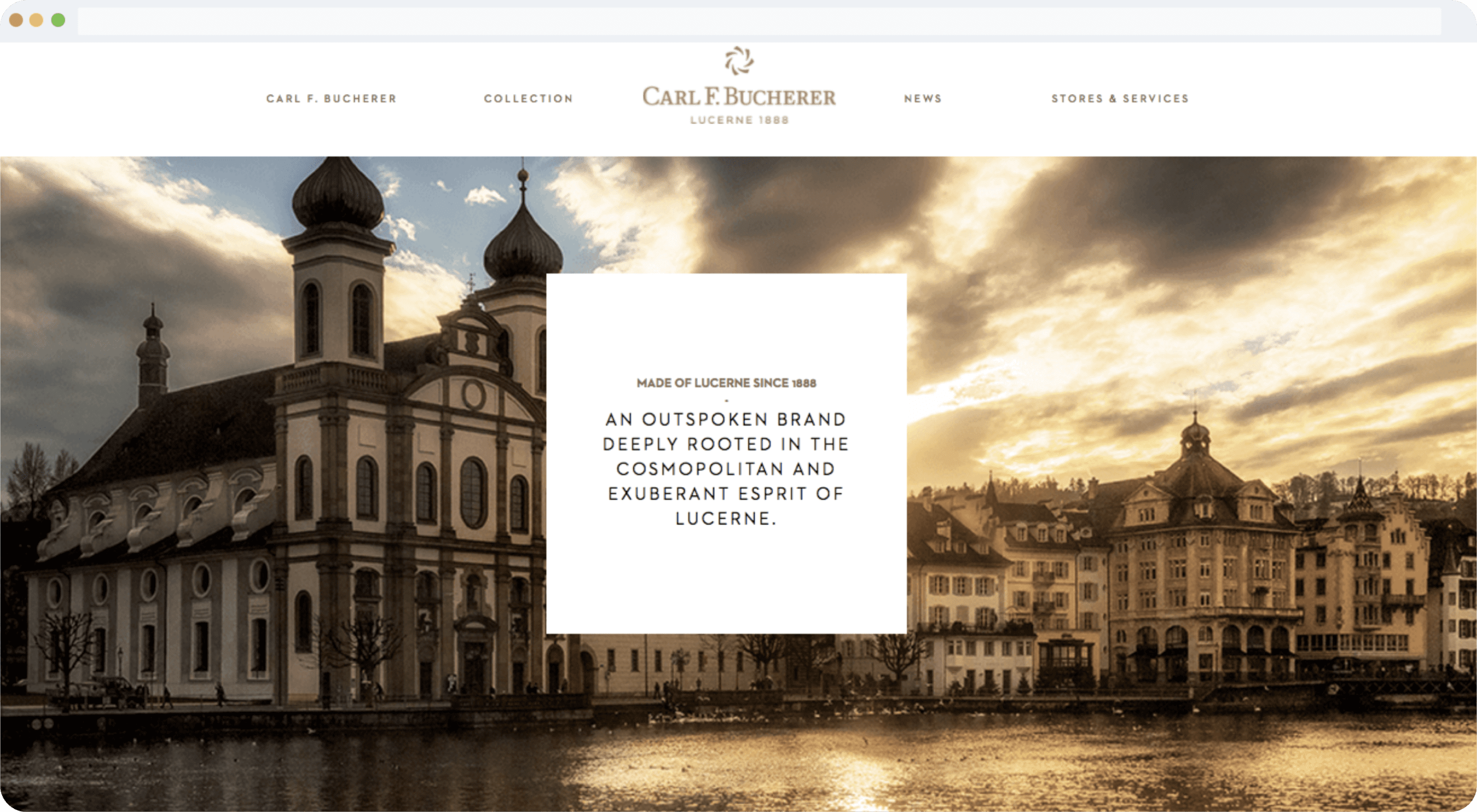 The Homepage of the revamped Carl F. Bucherer website