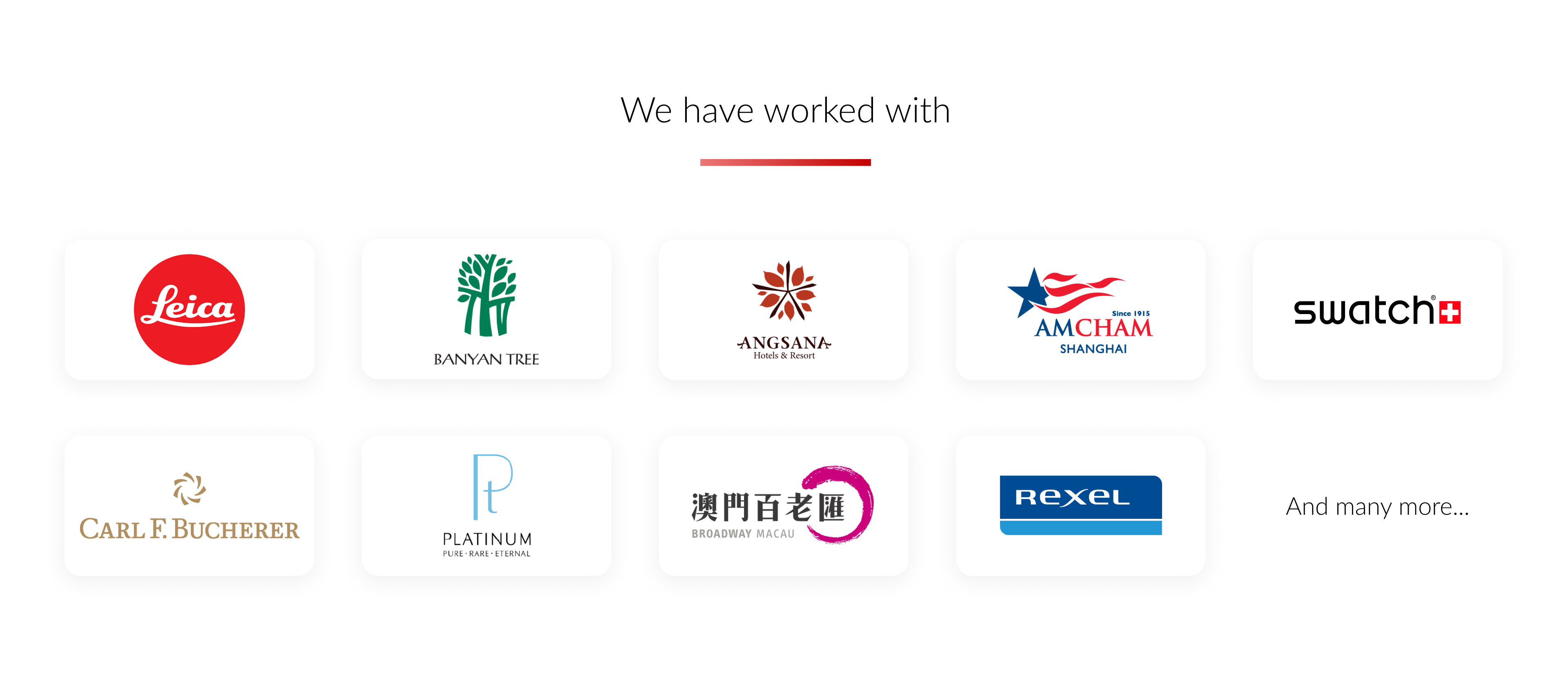 ITC has provided on Drupal web development services for Leica, Banyan Tree, Angsana, AmCham Shanghai, Swatch, Carl F. Bucherer, Platinum, Broadway Macau, Rexel, and many more.