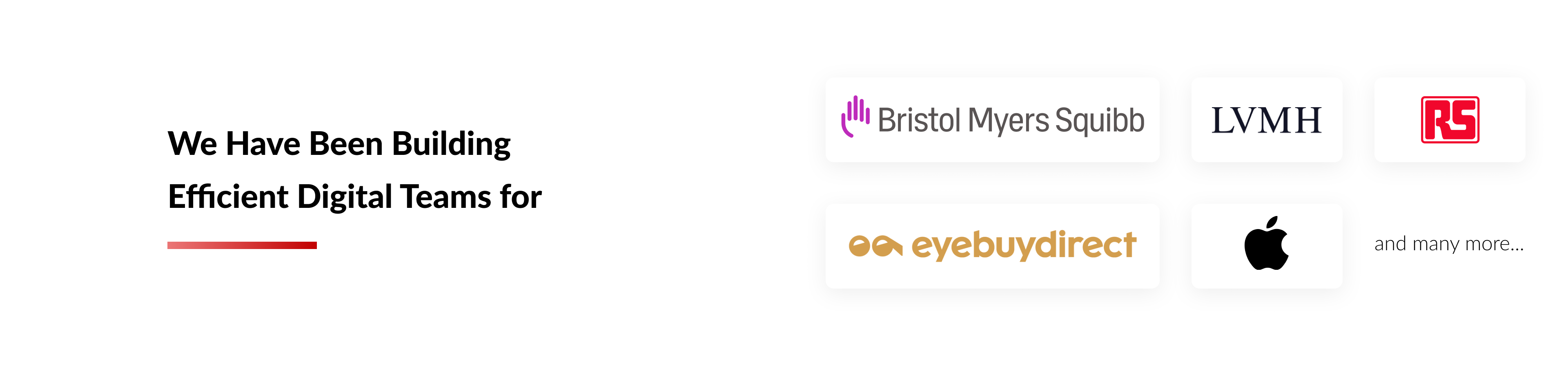 ITC has been building efficient digital teams for many brands, including Bristol Myers Squibb, LVMH, RS Components, Eyebuydirect, Apple, and more