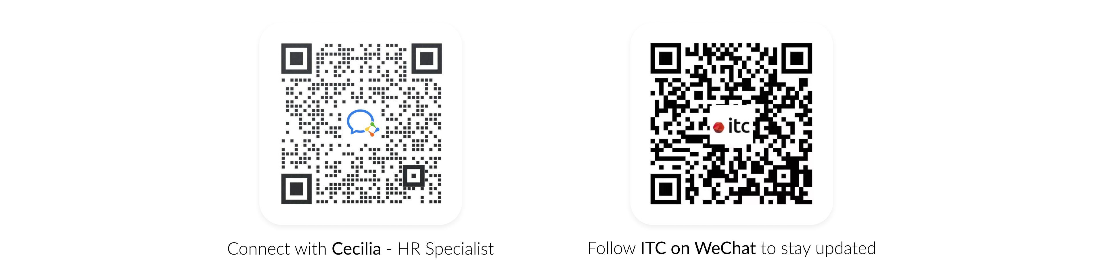 ITC HR Specialist WeCom QR code and WeChat Official Account QR code