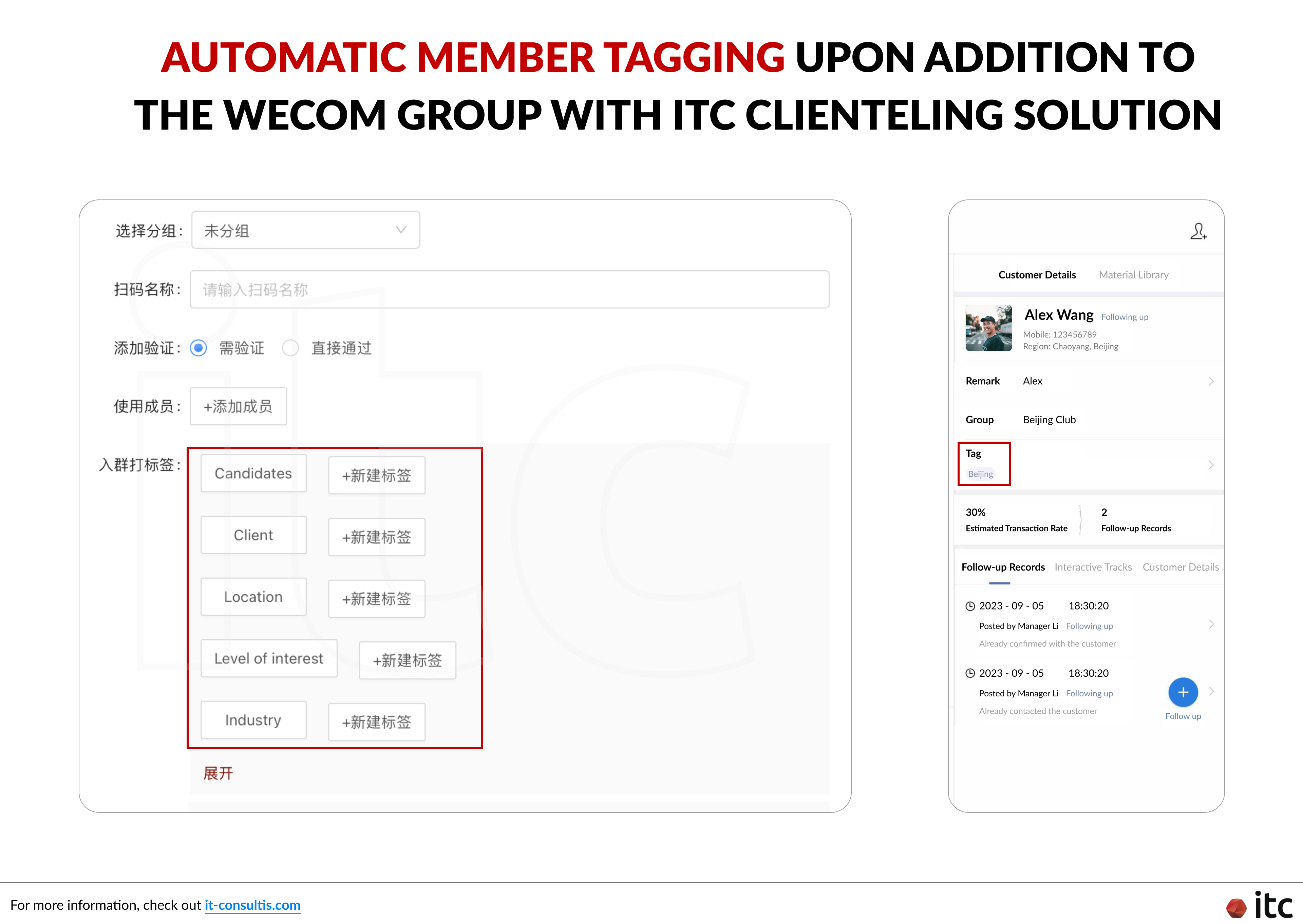 Automatic member tagging upon addition to WeCom groups with ITC Clienteling Solution