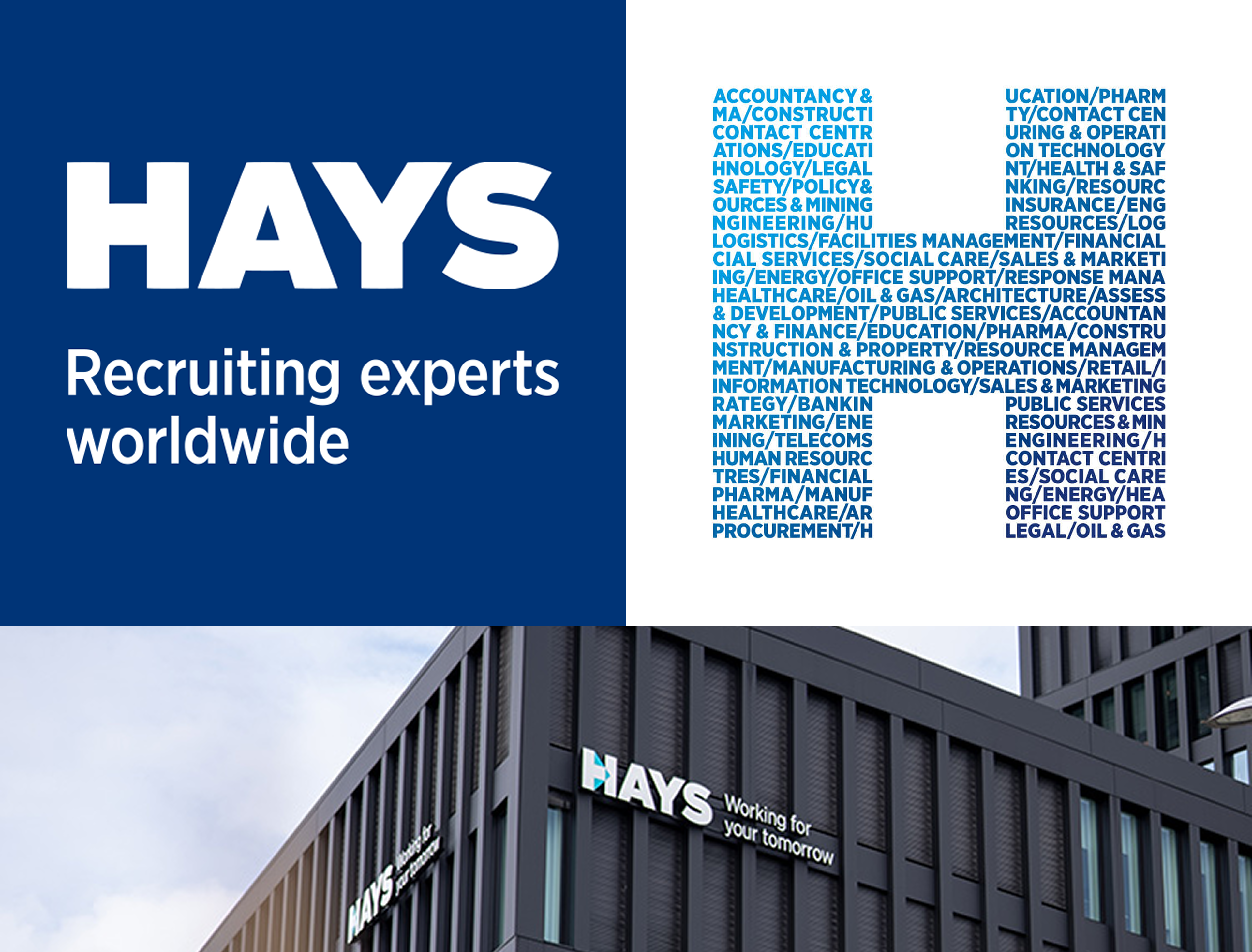 Hays, a British multinational recruitment company, connects skilled professionals with organizations globally.