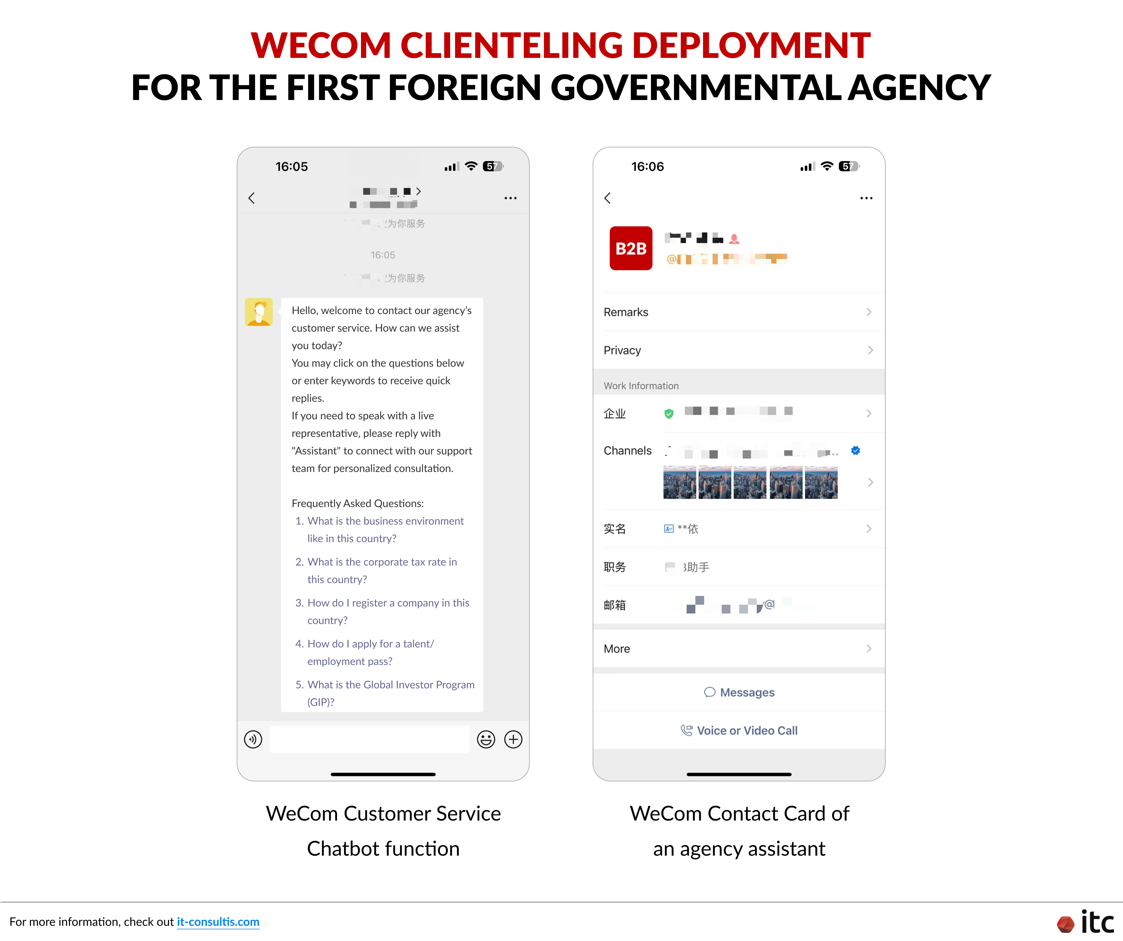 WeCom CRM clienteling deployment for the first foreign governmental agency
