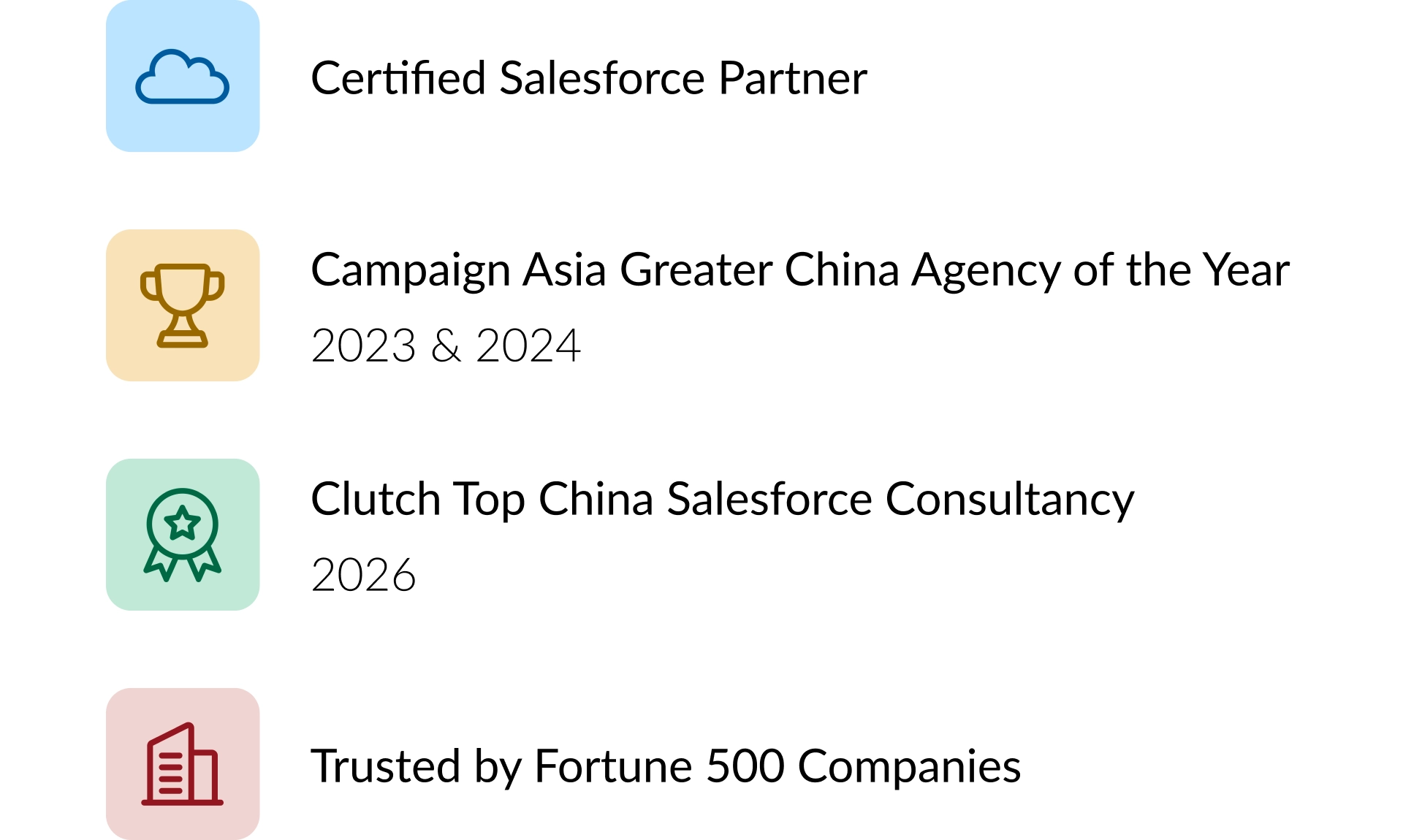 IT Consultis (ITC) is a certified Salesforce partner, a Campaign Asia Greater China Agency of the Year winner, a Clutch Top Salesforce Agency in China, and trusted by Fortune 500 companies 