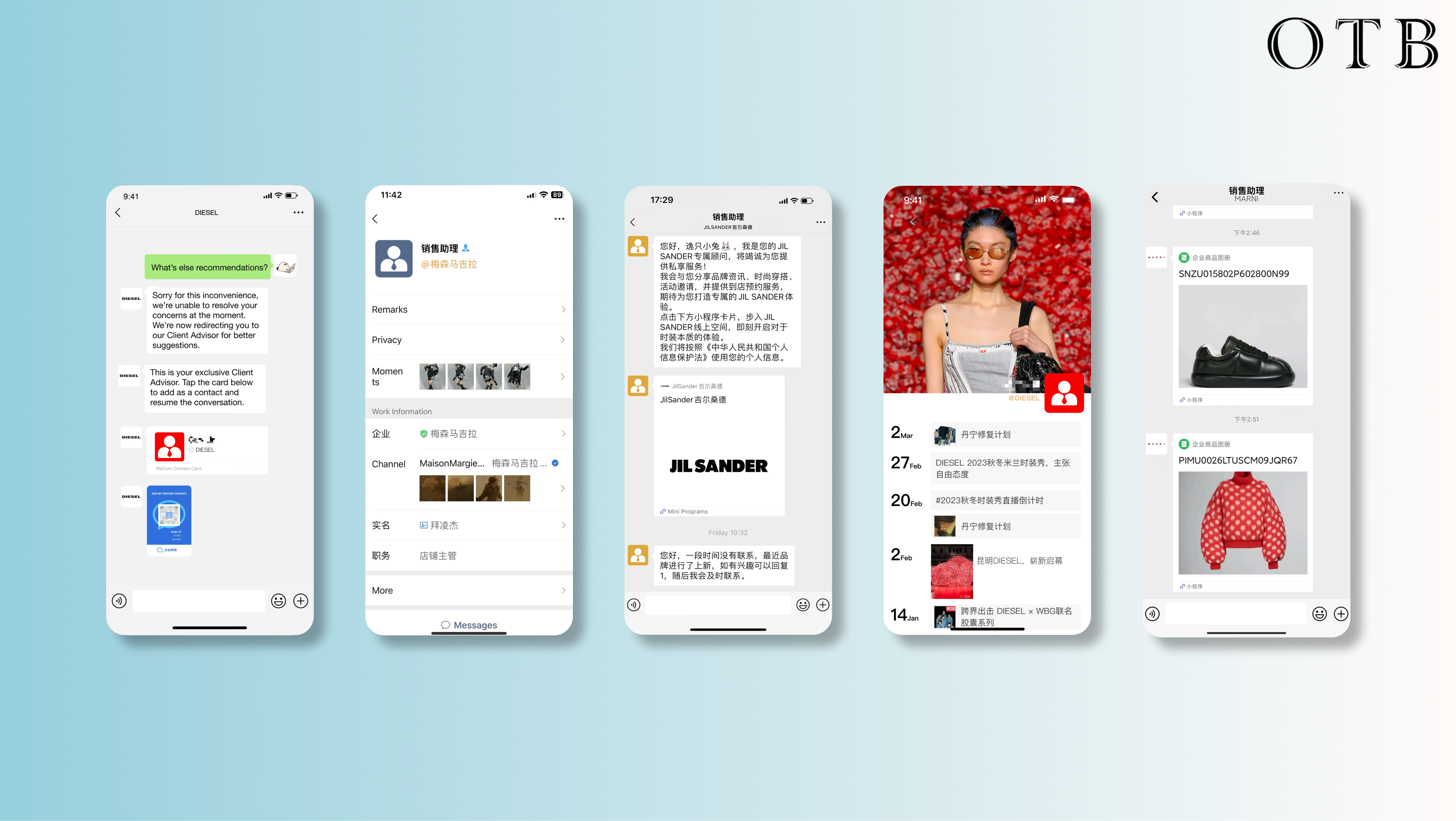 为OTB集团在中国扩展企业微信客户服务